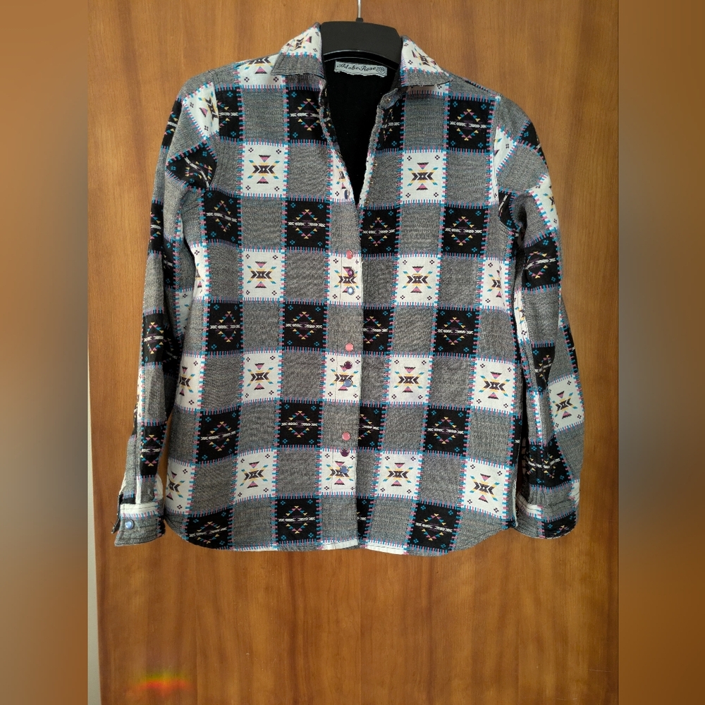 Checkered Button-Up Shirt with Unique Pattern